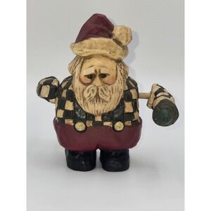 Lefevre Vintage Hand Painted Santa Spinning Arms Figurine 4.5"
